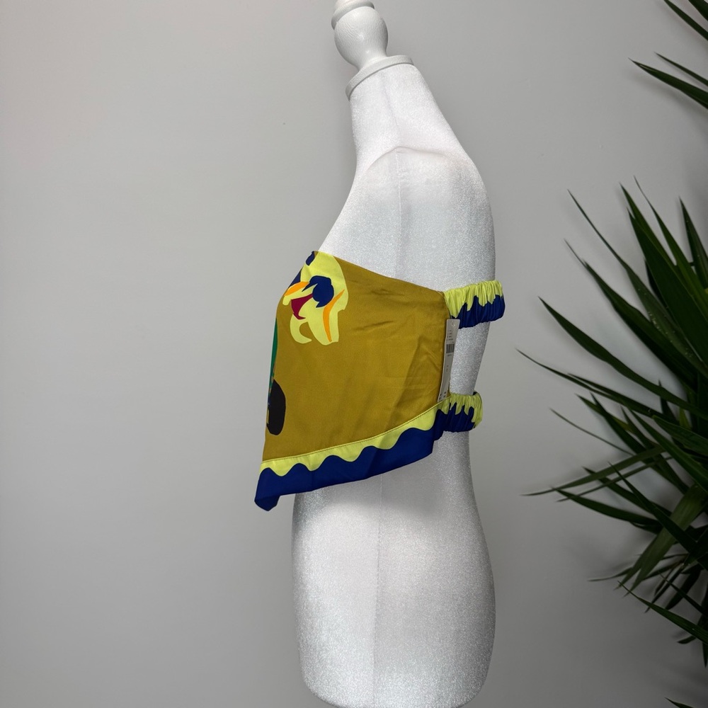 Anthropologie Mustard Yellow Tropical Parrot Bandeau Top - Picture 5 of 8